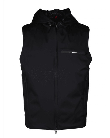 Shop Moncler Hooded Padded Gilet Jacket In Black