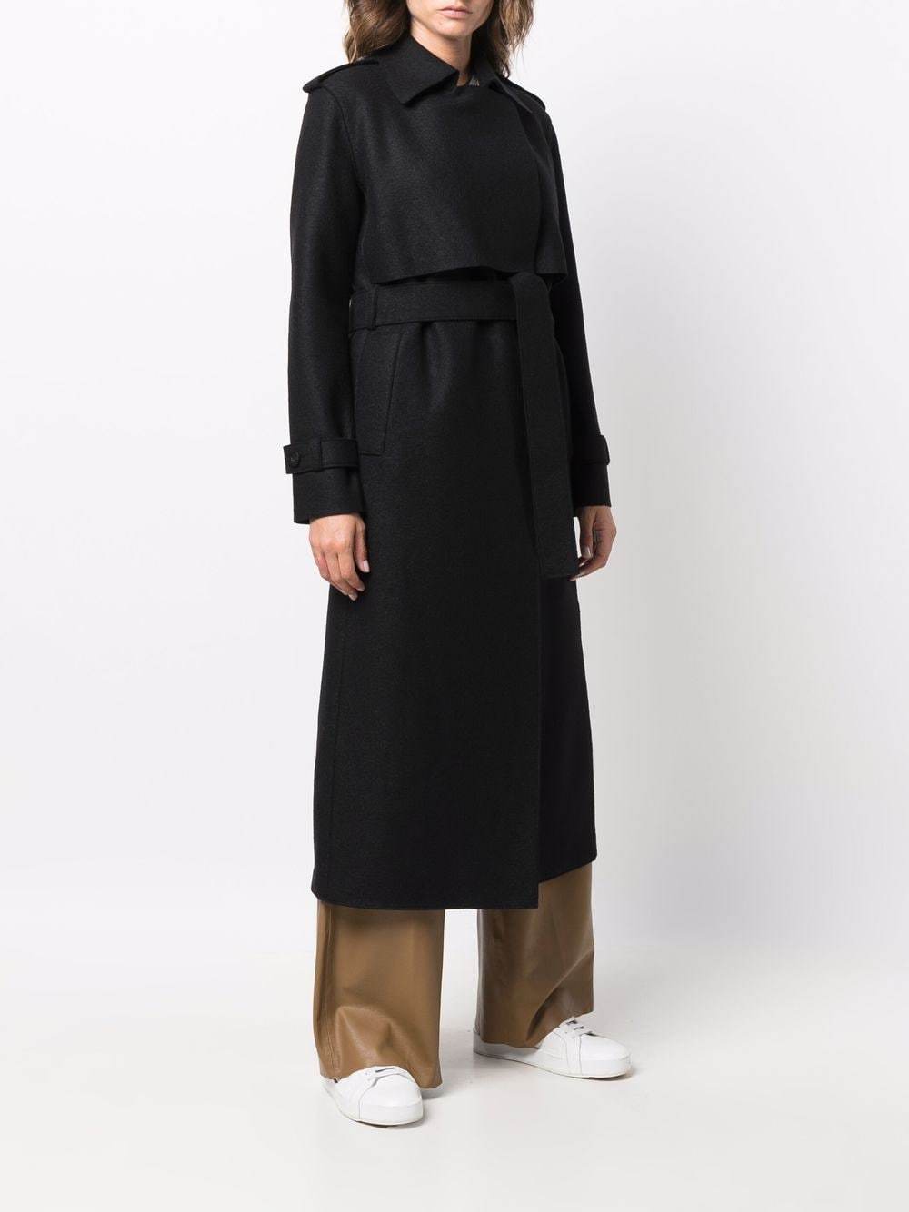 HARRIS WHARF LONDON LONG BELTED TRENCH COAT 