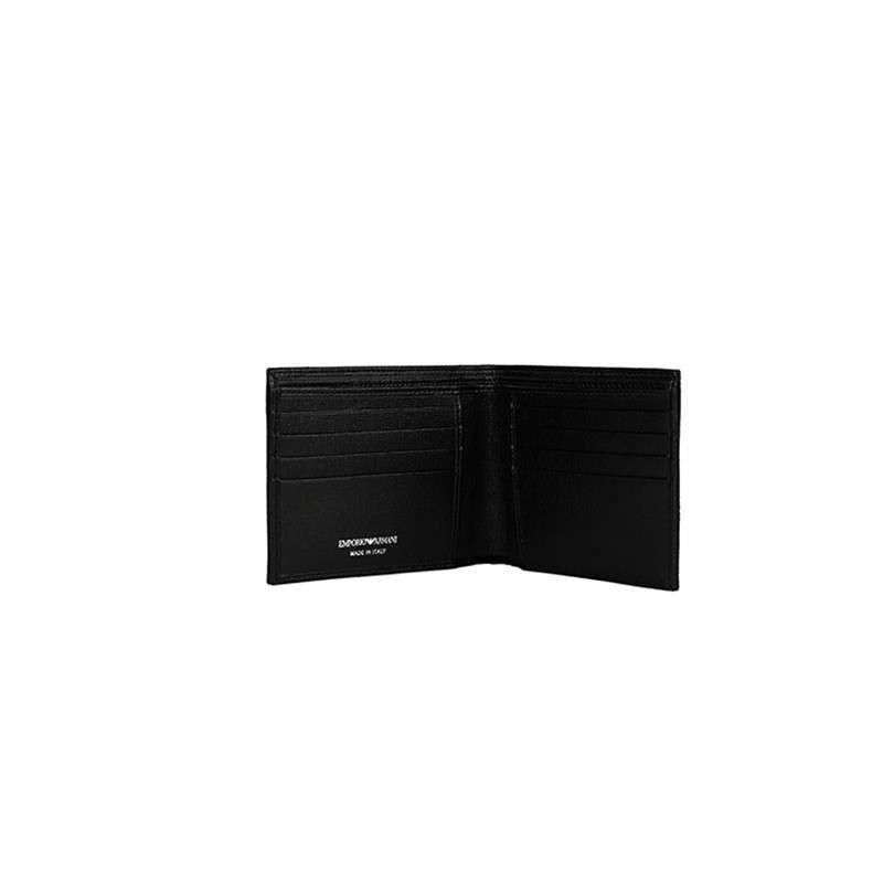 Emporio Armani Logo Details Wallet In Black