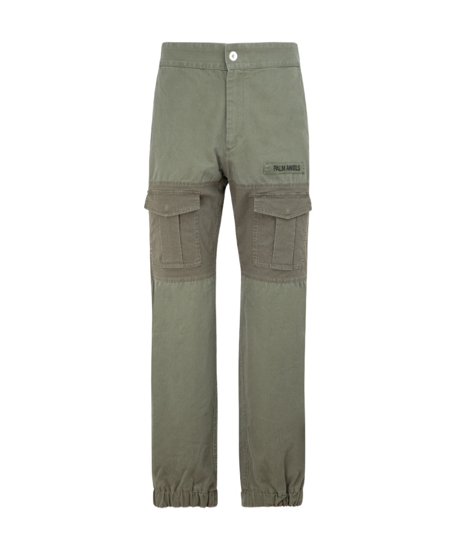 Palm Angels Panelled Multi-pocket Cargo Trousers In Green