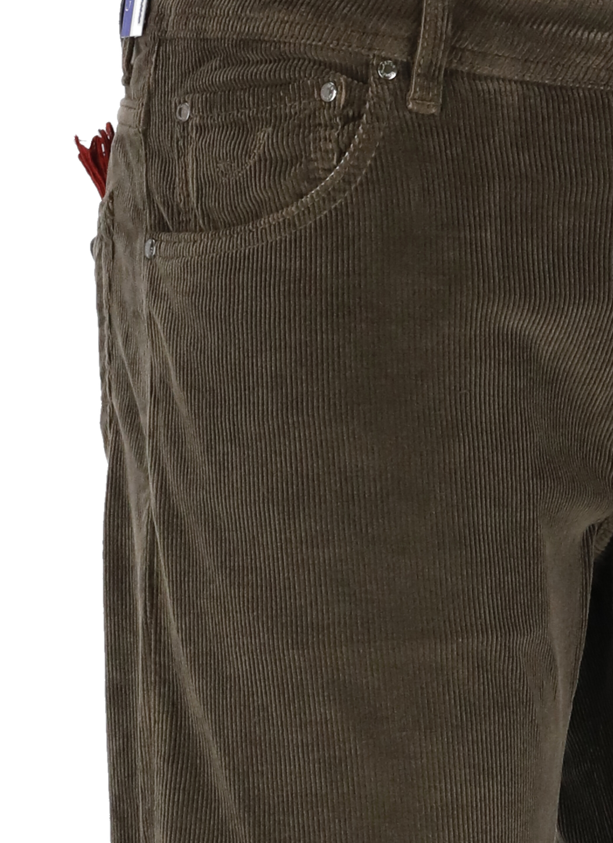Jacob Cohen Men Regular Slim Fit Cotton Trouser With Back Pony-skin Patch In Brown