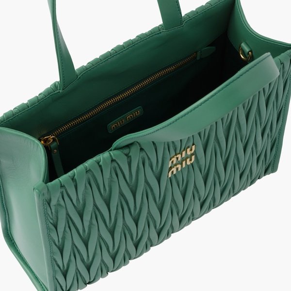 MIU MIU MATELASS� NAPPA LEATHER TOTE BAG 