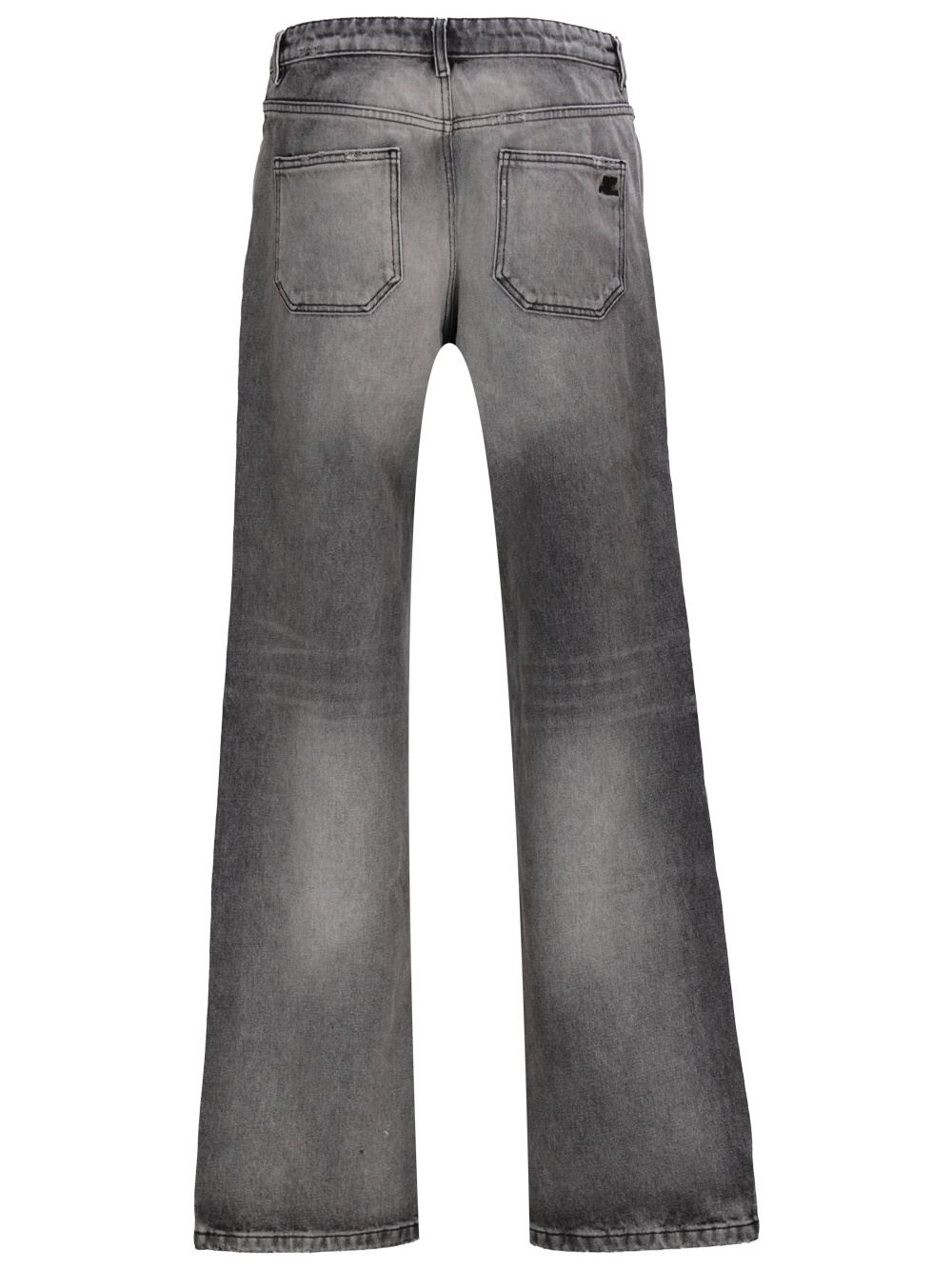 Courrèges Stonewashed Straight-leg Cotton Jeans In Gray