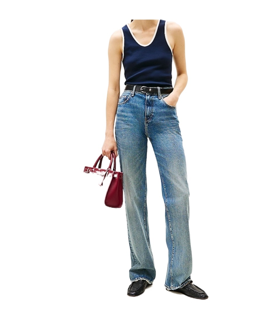 Tommy Hilfiger Soft Tank Contrast Trim In Blue