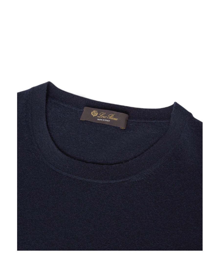 Loro Piana Neo Piuma Crewneck Knitted Jumper In Blue