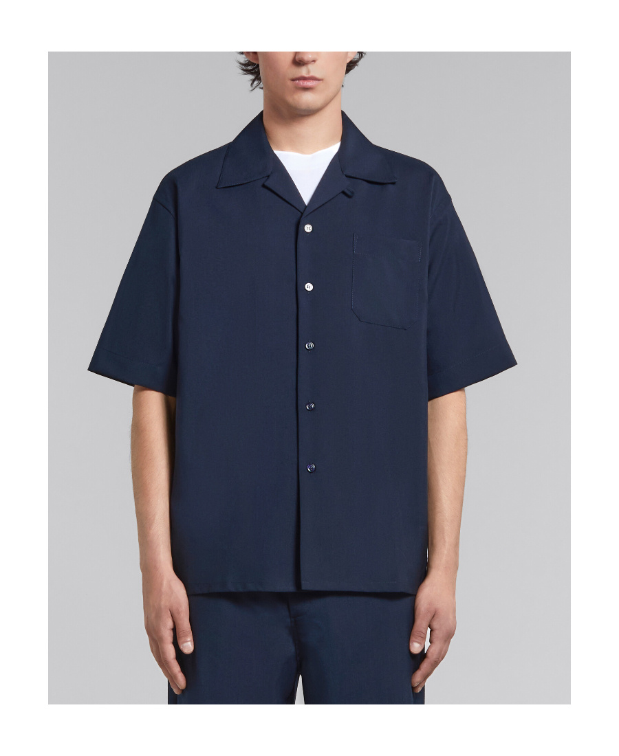Marni Virgin Wool Shirt In Black