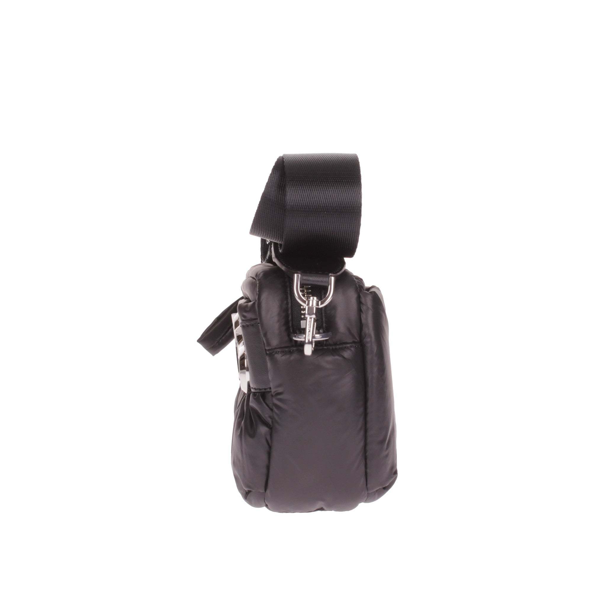 Michael Kors Michael Solid Color Leonie Camera Bag With Silver-tone Metal In Black