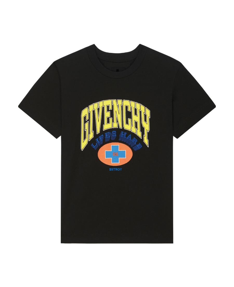 Givenchy Logo Printed Crewneck T-shirt In Black