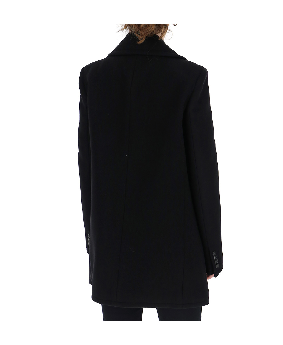 Saint Laurent Double-breasted Oversized Coat In Black