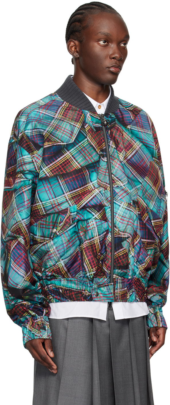 Vivienne Westwood Printed Long-sleeved Baseball Coat In Multicolor