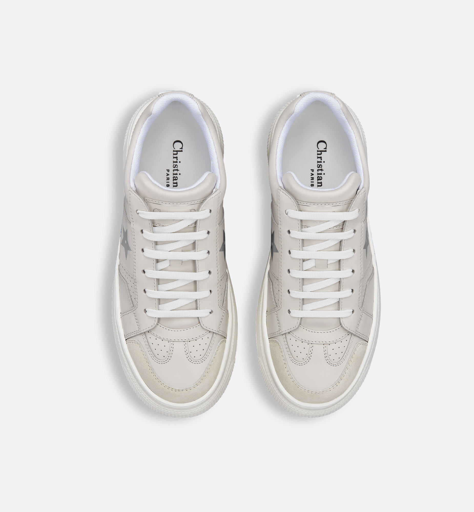 Dior Star Platform Sneaker In White