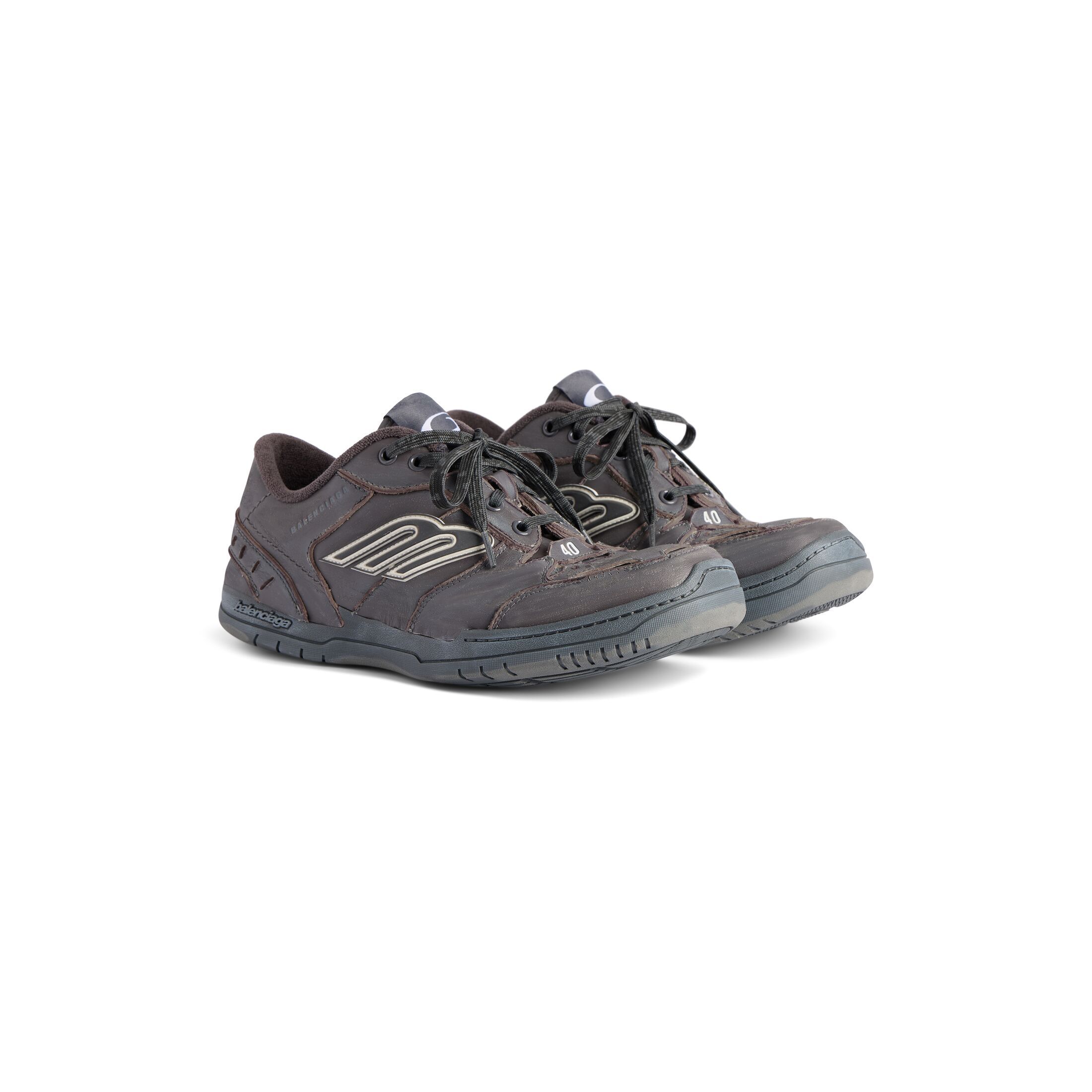 Balenciaga Men's Hamptons Worn-out Sneaker In Grey In Gray