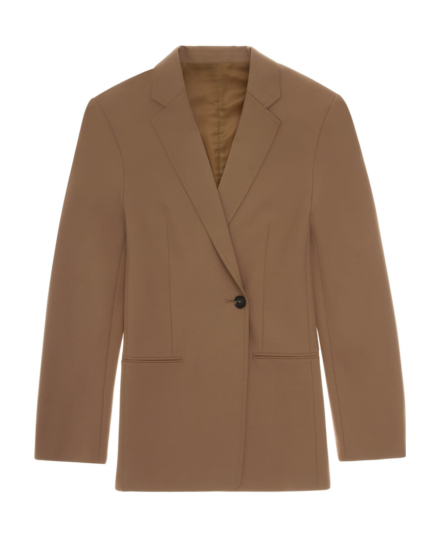 Helmut Lang Single-breasted Blazer Front Pockets In Brown