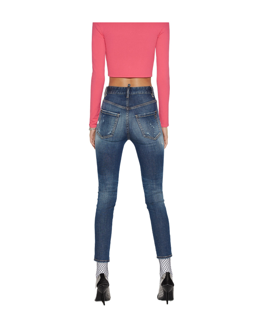 Dsquared2 Twiggy Cropped Jeans In Multicolor