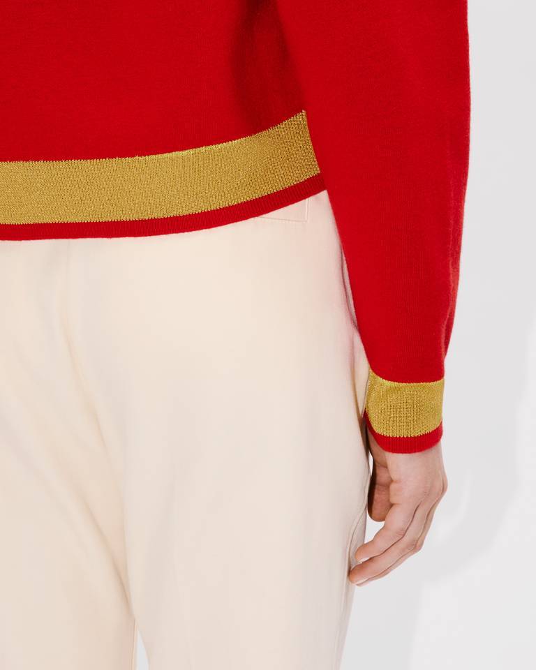 Kenzo Round-collar And Long-sleeved Cardigan In Red