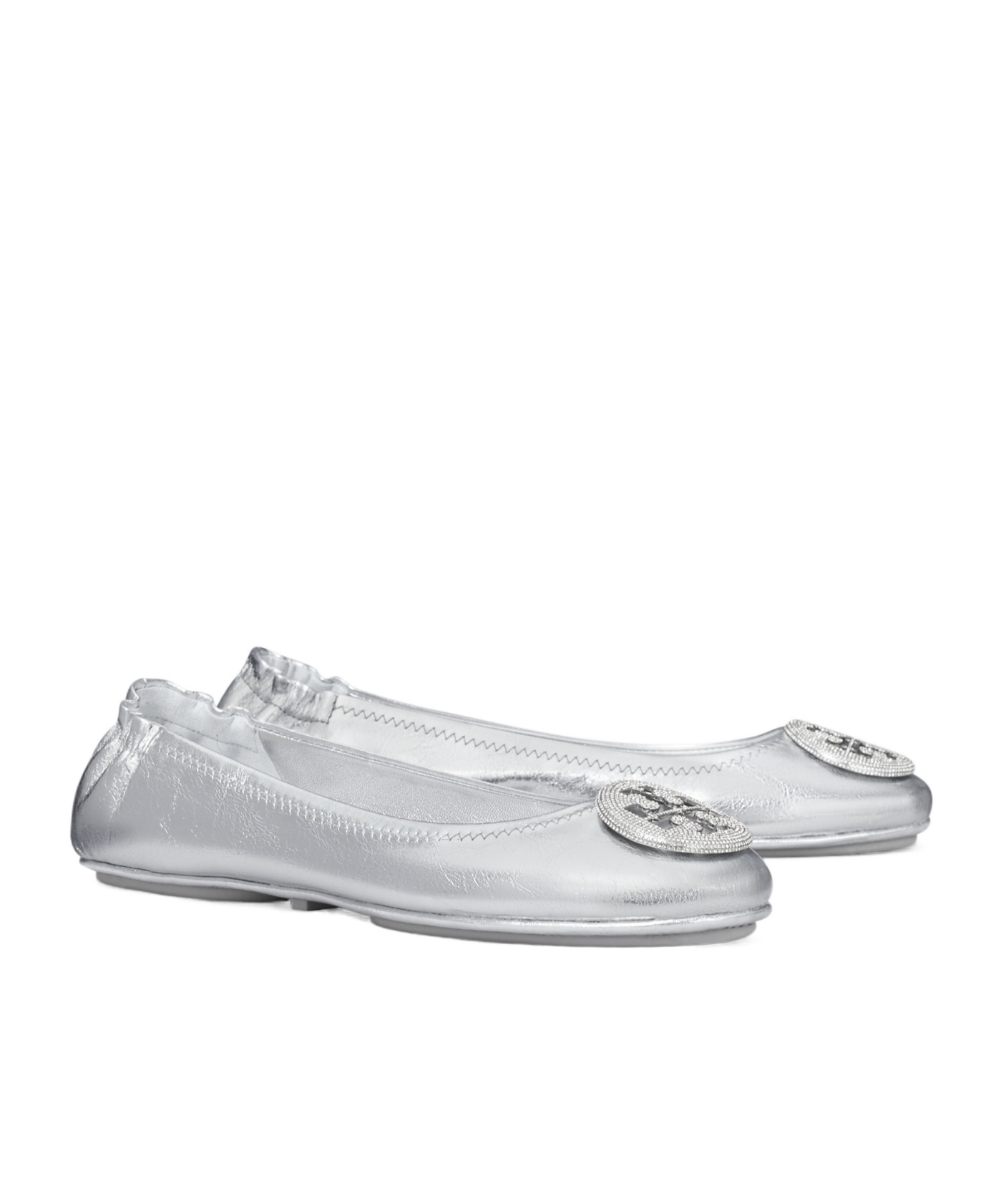 Tory Burch Minnie Travel Ballet Flats In White