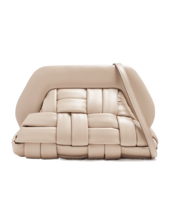 Themoirè Locking Shoulder Bag In Nude