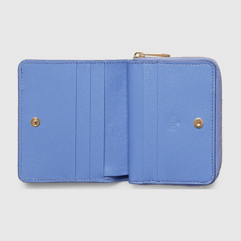 Shop Gucci Mini Zipper Wallet In Blue