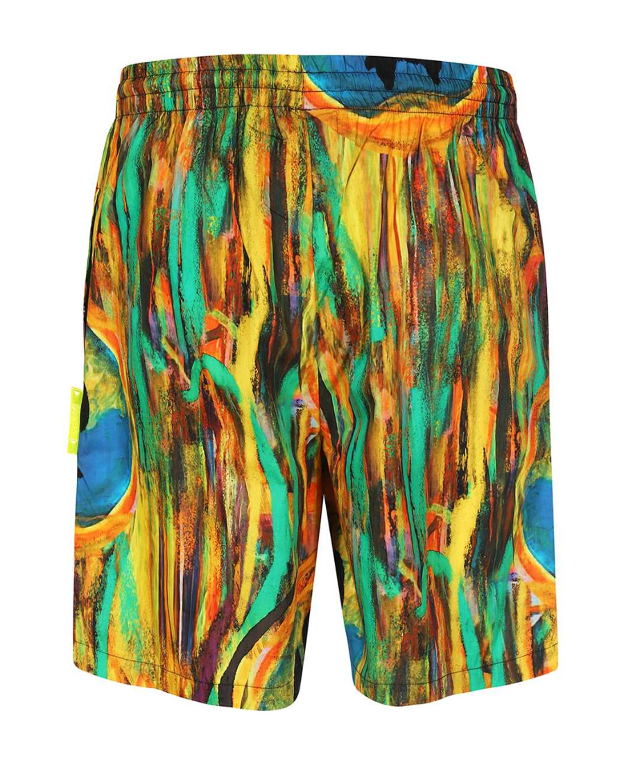 Barrow Printed Cotton Bermuda Shorts In Green