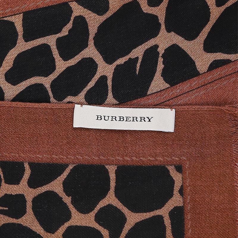 Burberry Checkered Detail Scarf In Brown