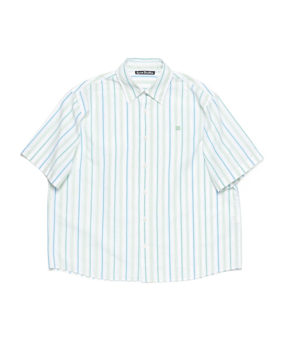 Acne Studios Striped Cotton Shirt In White