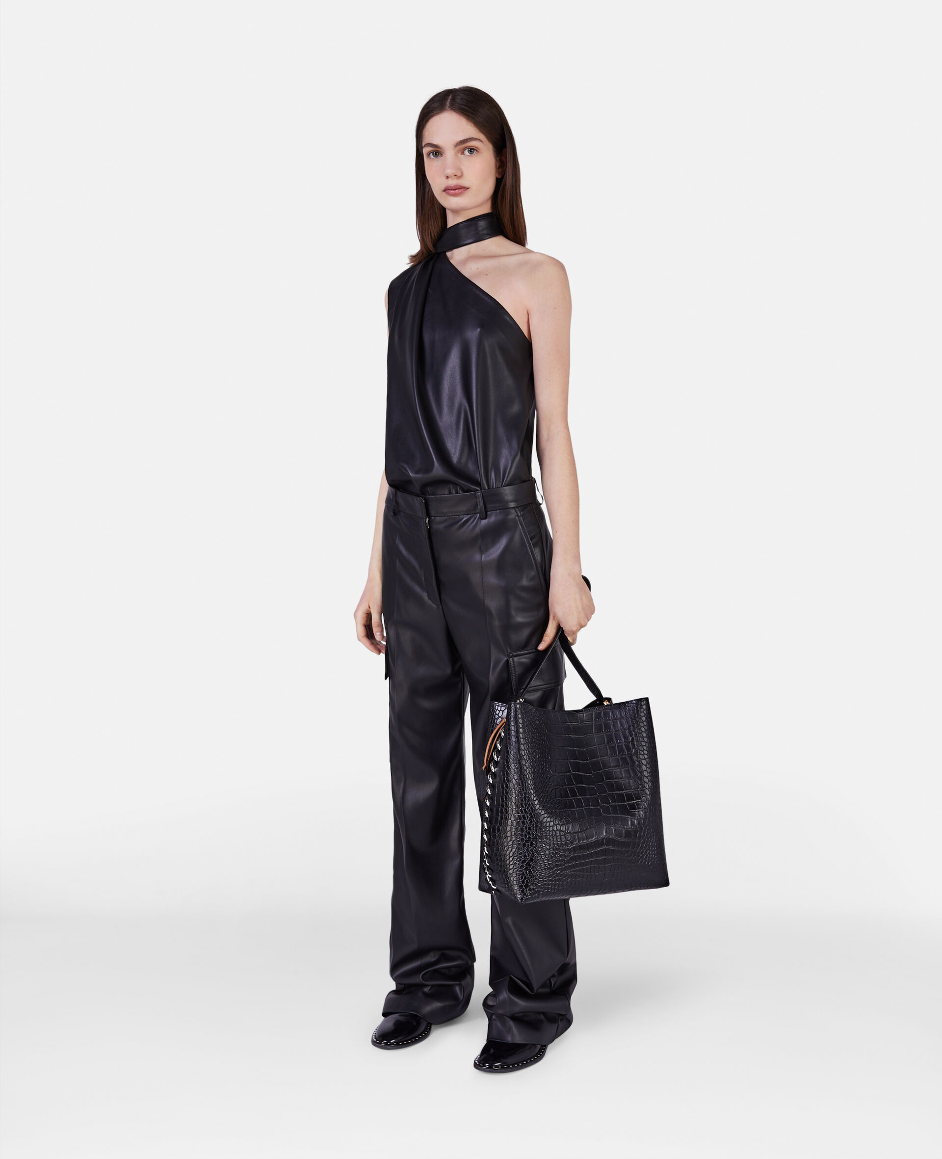Stella Mccartney Ladies Black Scarf One-shoulder Top In Black