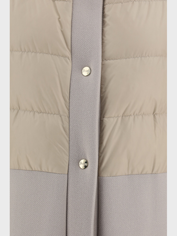 Herno Detachable-hood Quilted Down Coat In Nude