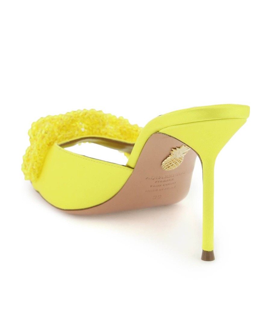 Aquazzura Bow Detail Sandals In Yellow