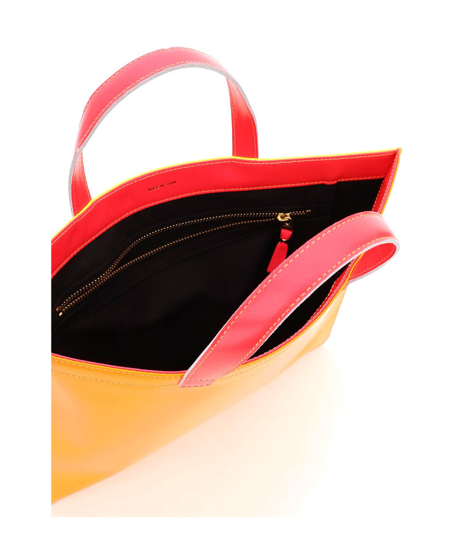 Comme Des Garçons Color-blocking Logo Handbag In Orange