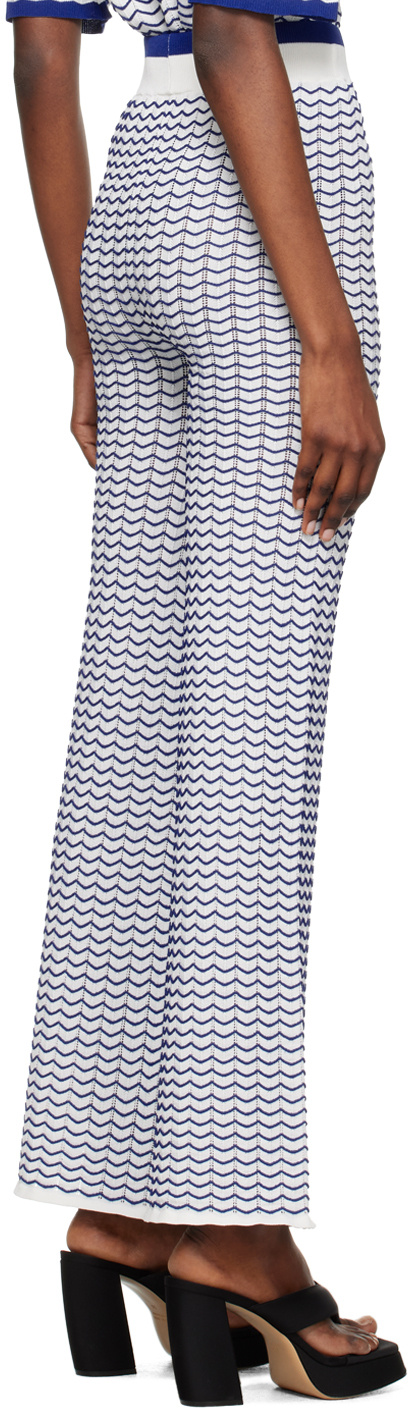 Remain Birger Christensen Striped Flared Casual Pants In White