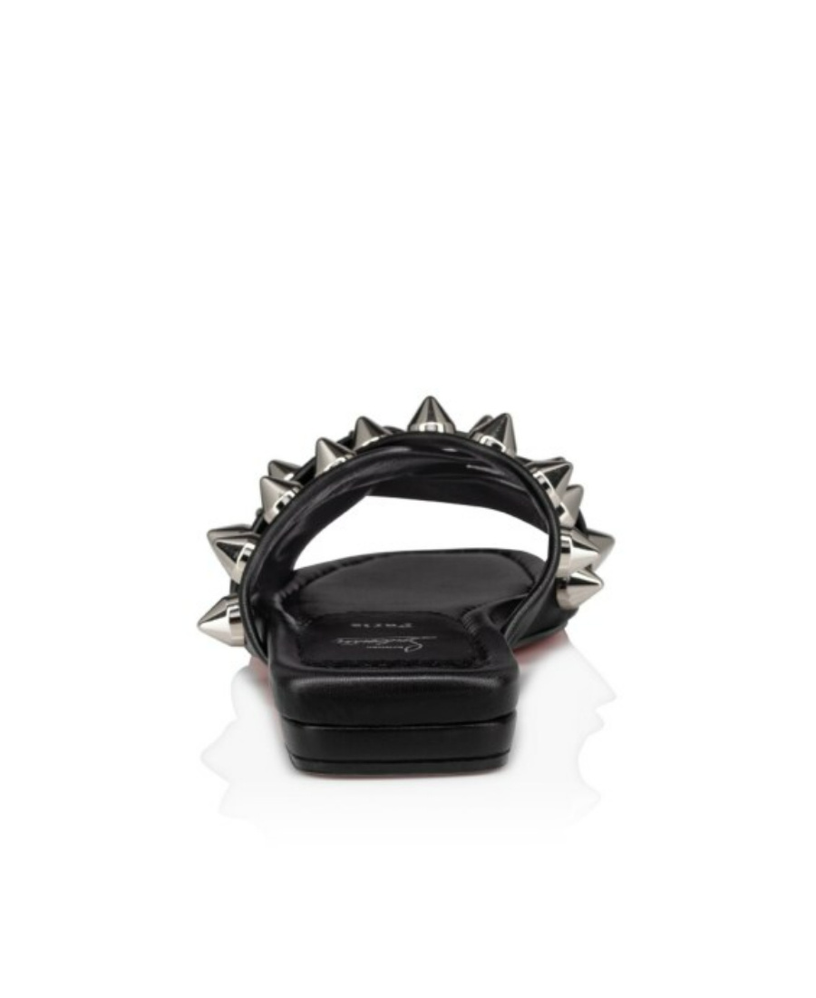 Shop Christian Louboutin Stud Embellished Open Toe Sandals In Black