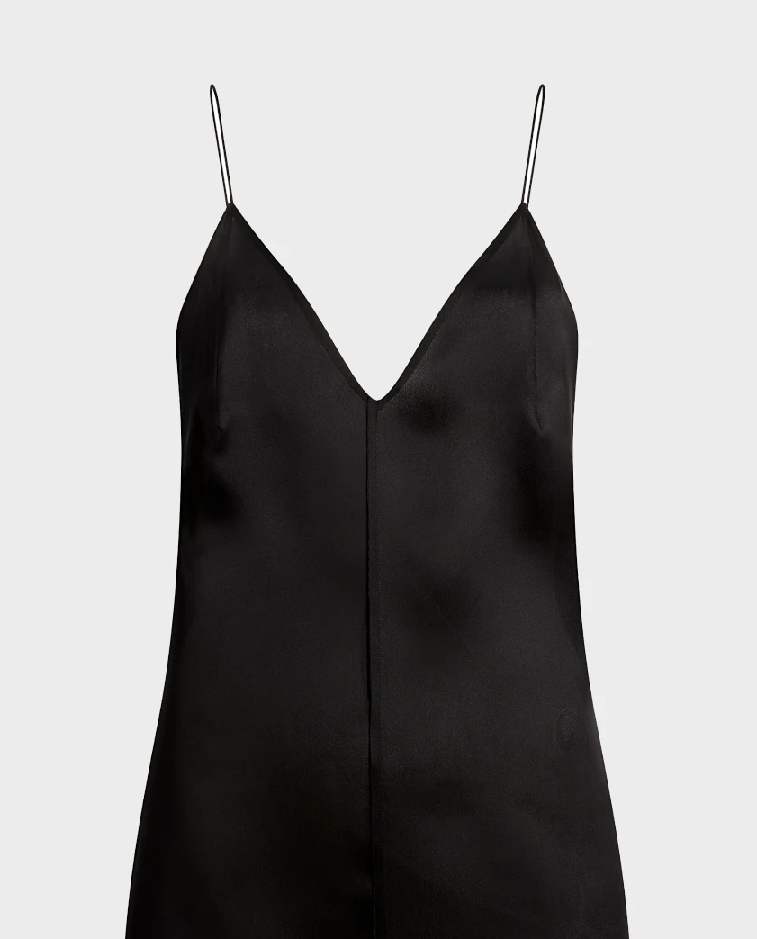 Khaite Talsie V-neck Silk Tank Top In Black