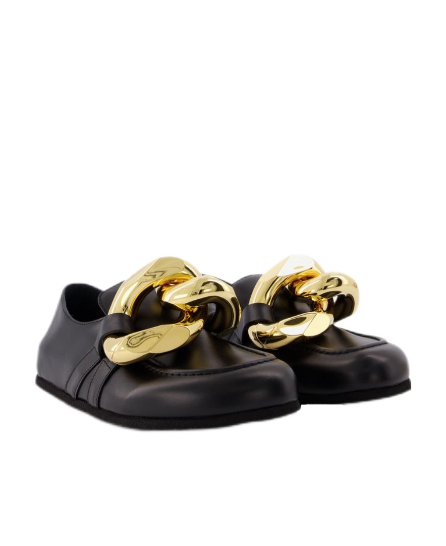 Jw Anderson Jw Flt Pmp Rtoe Mle Gld Chn Lthr In Black