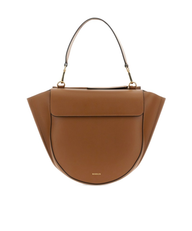 Shop Wandler Hortensia Logo Printed Medium Tote Bag In Brown