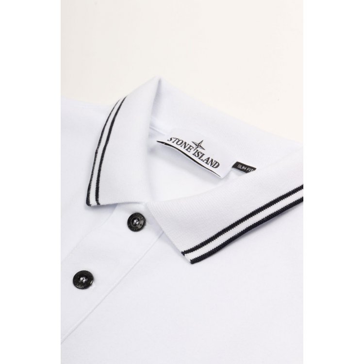 STONE ISLAND POLO SHIRT WITH LAPEL SHORT SLEEVE