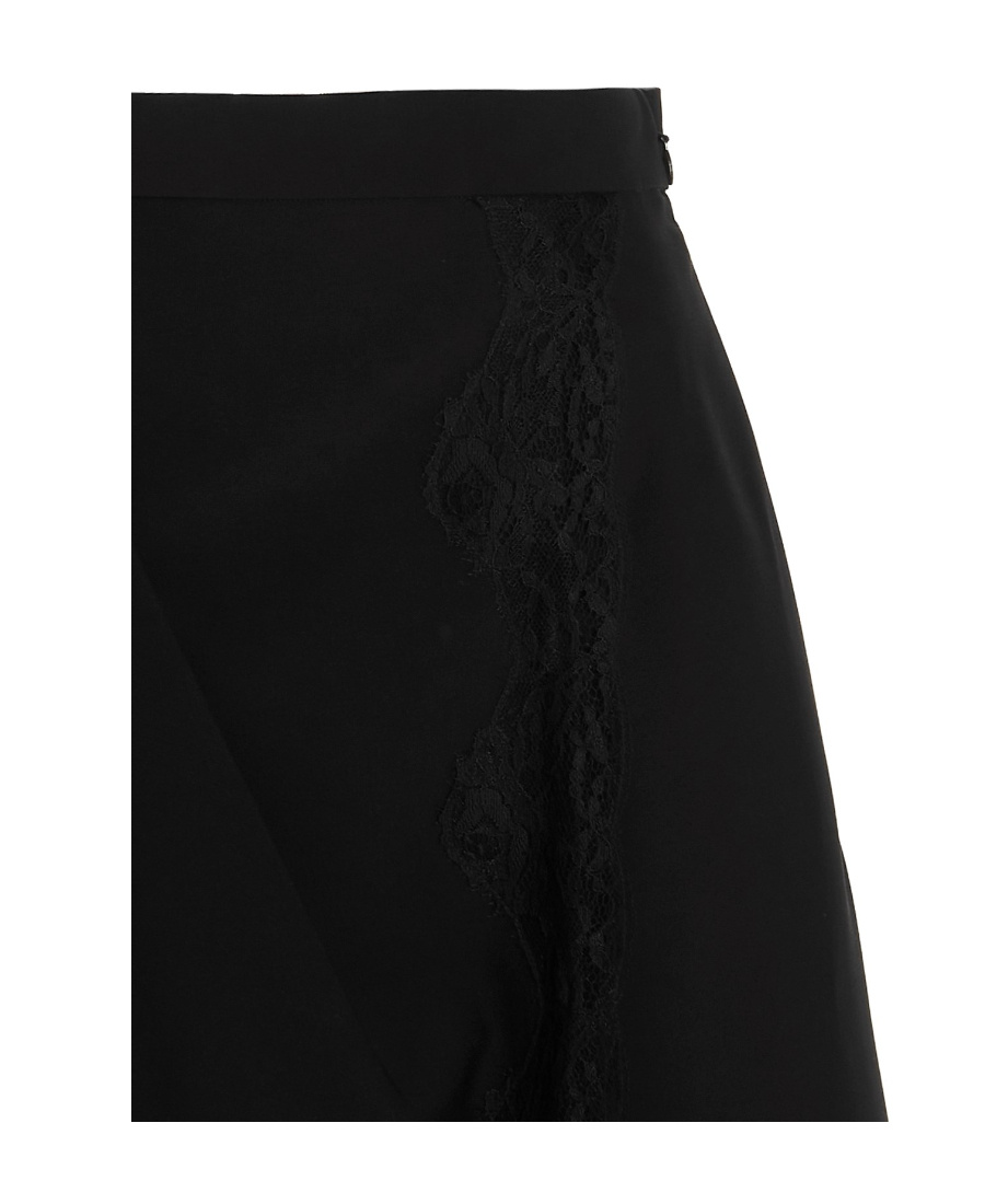 Alexander Mcqueen Lace-embellished Asymmetric Skirt In Black