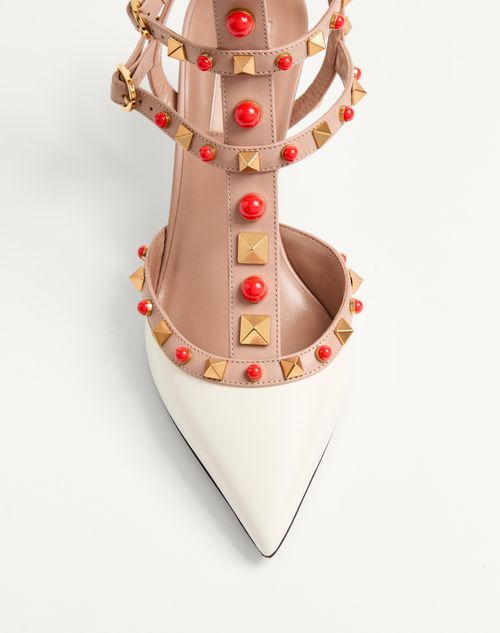 Valentino 65mm Rockstud Patent Leather Pumps In Nude