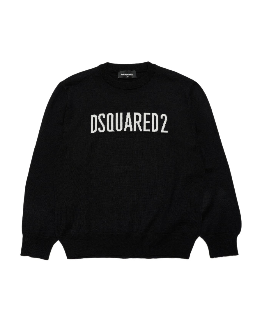 Dsquared2 Logo Knitted Sweater In Black