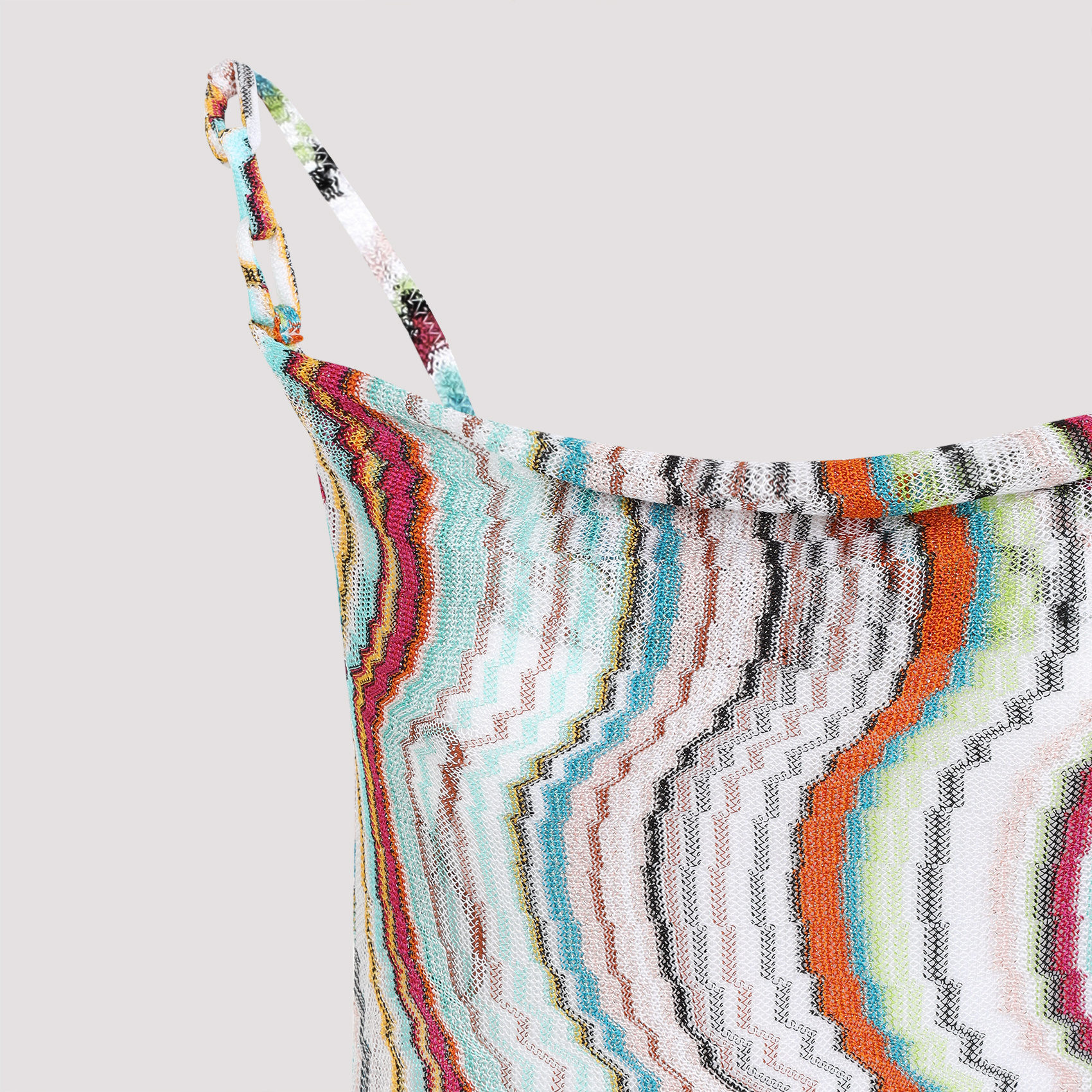 Missoni Zig-zag Halter Top In Chevron Resort Multicolor In White