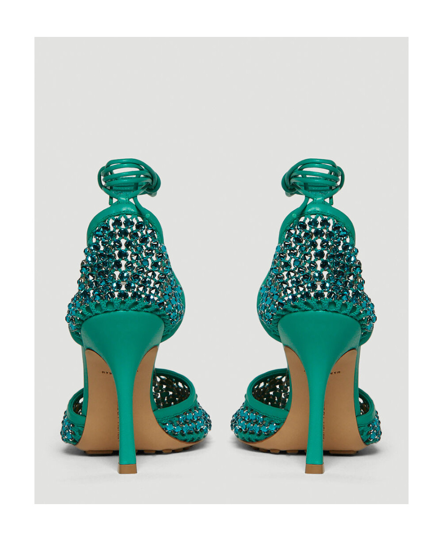 Bottega Veneta Elastic Strap Sandals With High Heels In Green