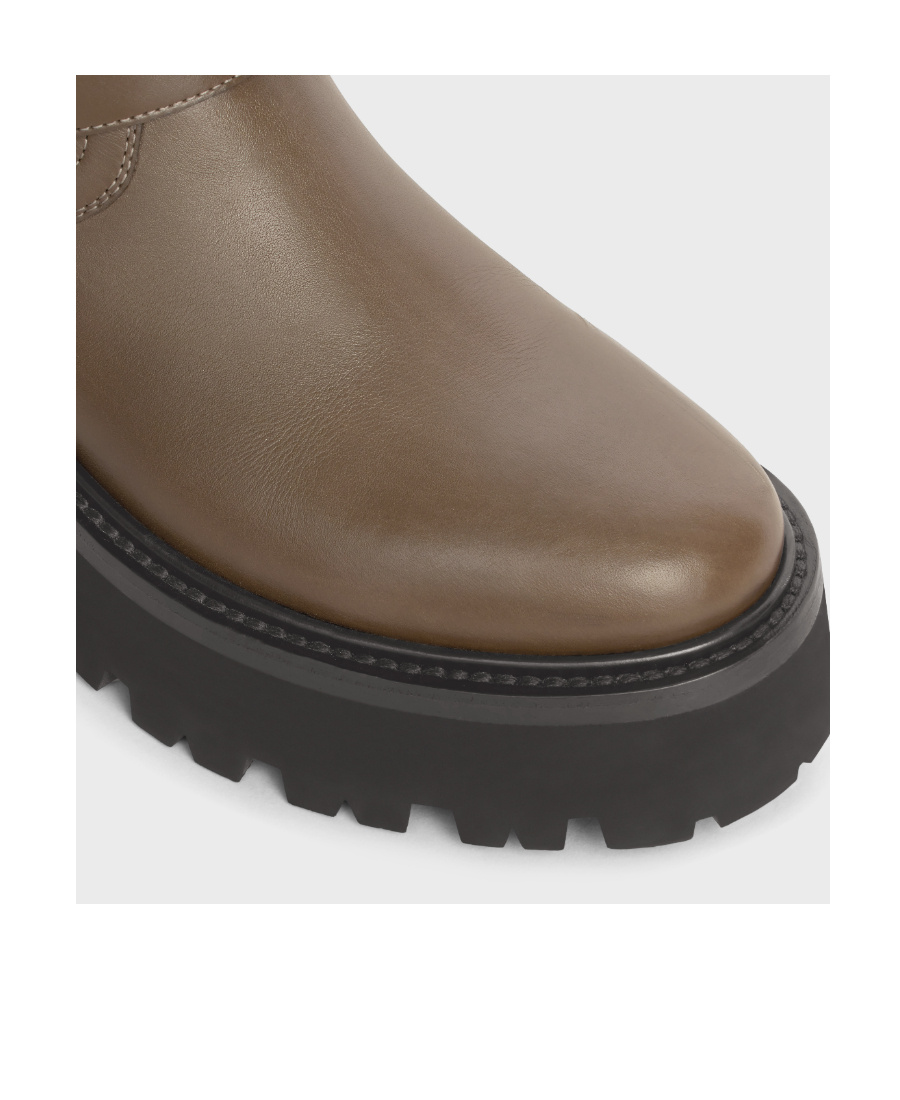 Celine Logo Boots In Brown