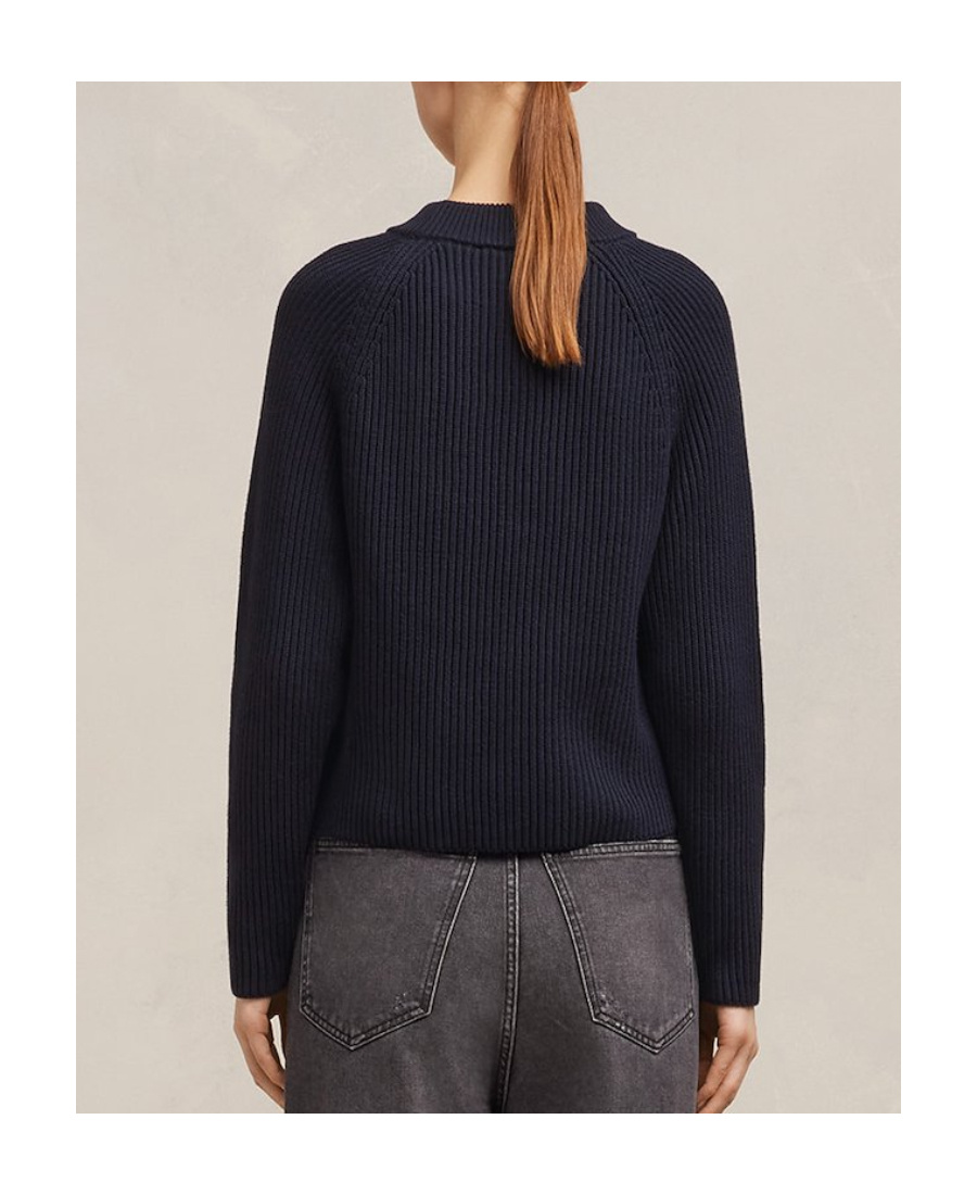 Ami Alexandre Mattiussi Ami Paris Logo Patch Crewneck Jumper In Black