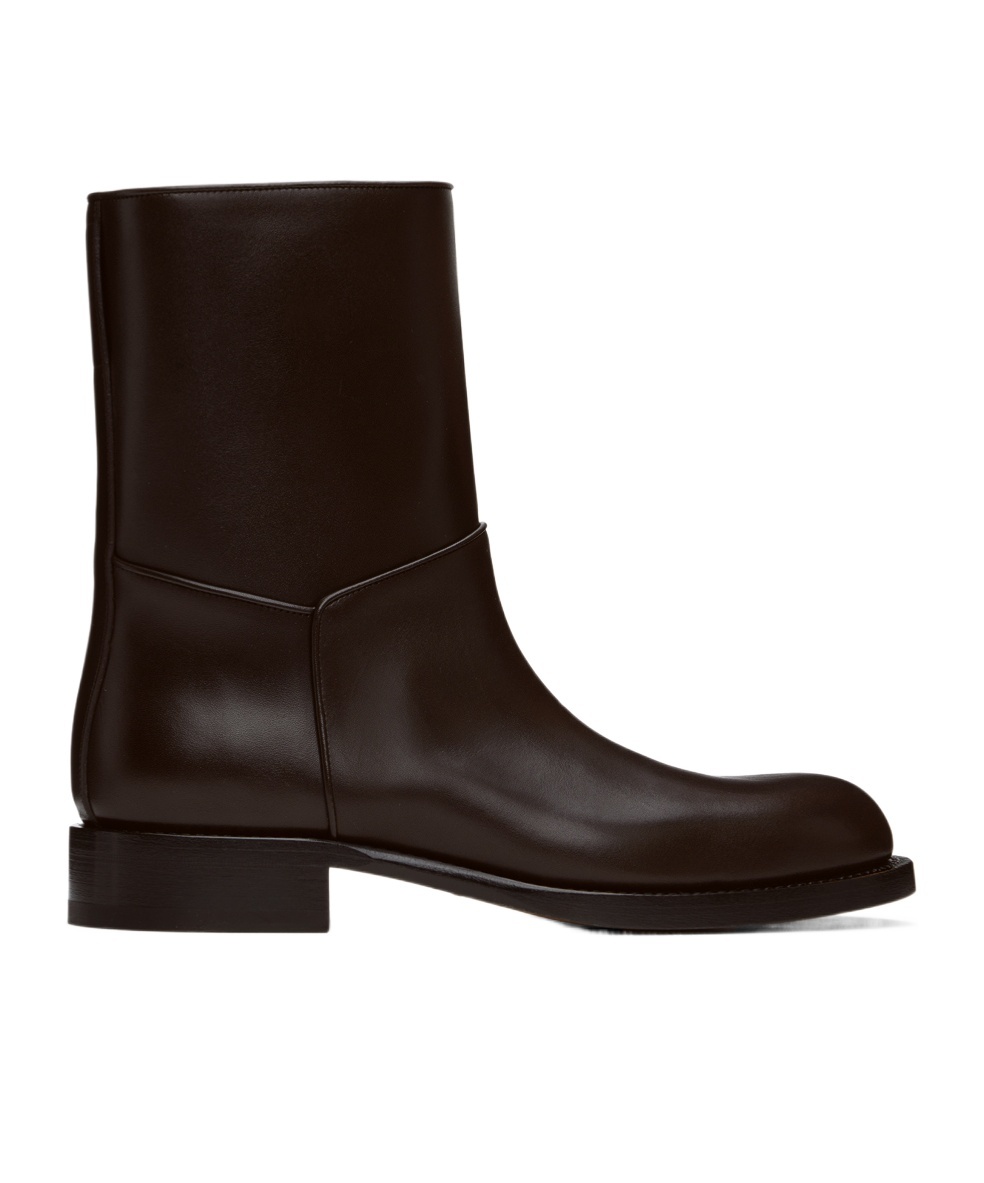The Row Textured-leather Boots In Black