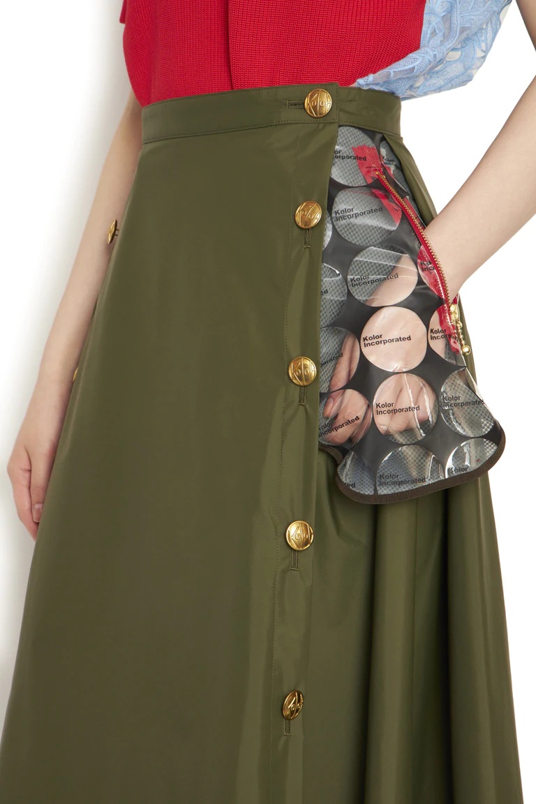 Kolor High Waist Skirt In Green