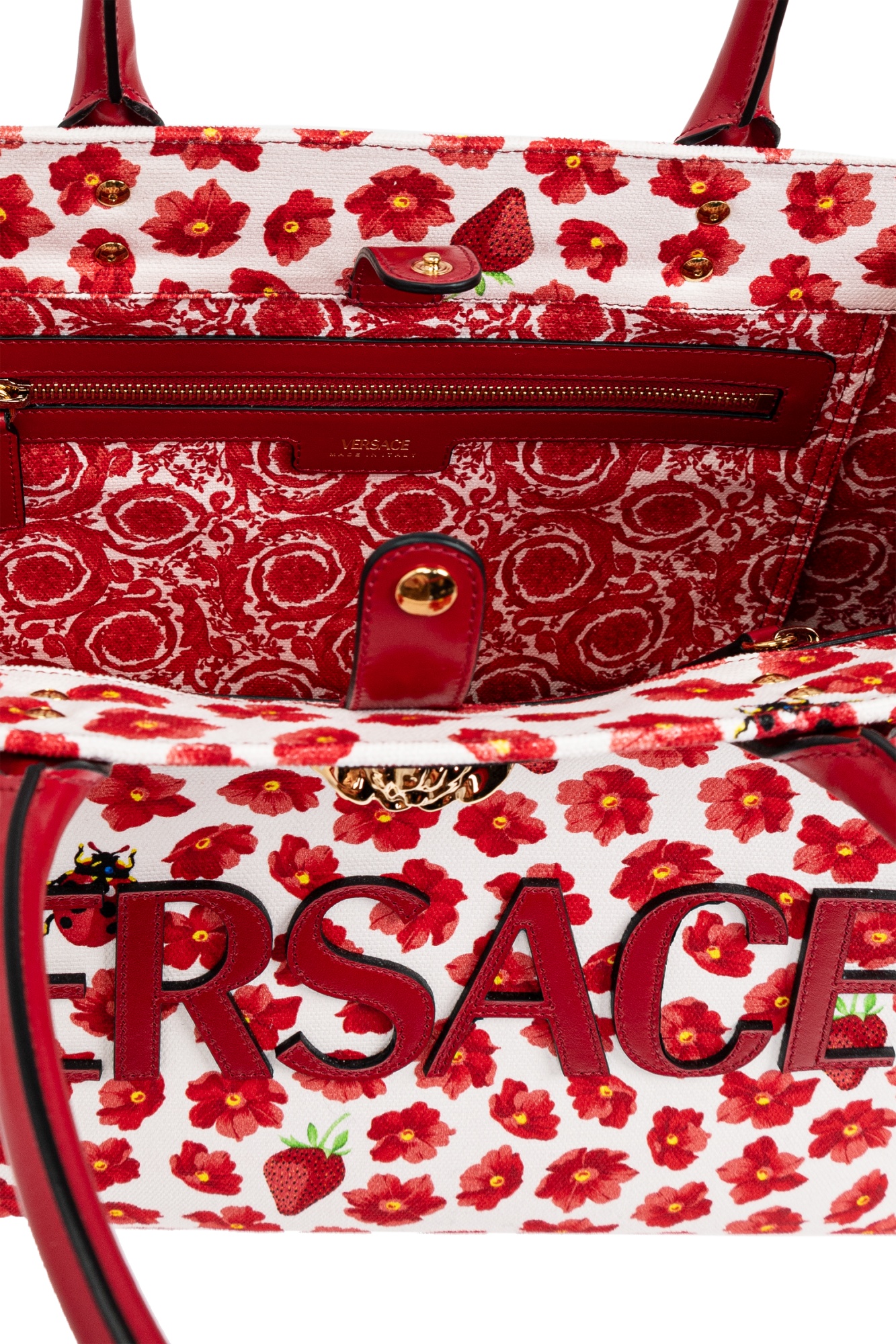 Versace Pattern Handbag In Red