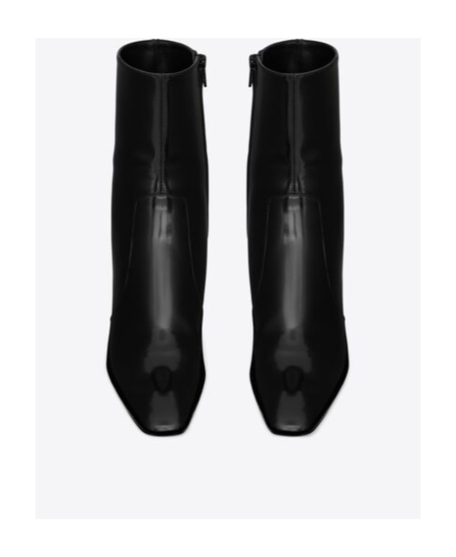 SAINT LAURENT BETTY BOOTIES IN GLAZED LEATHER