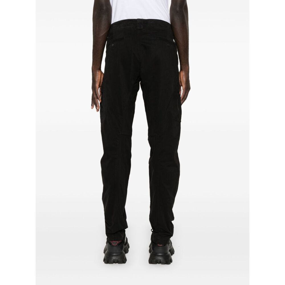 C.p. Company Lens Tapered-leg Cargo Trousers In Black