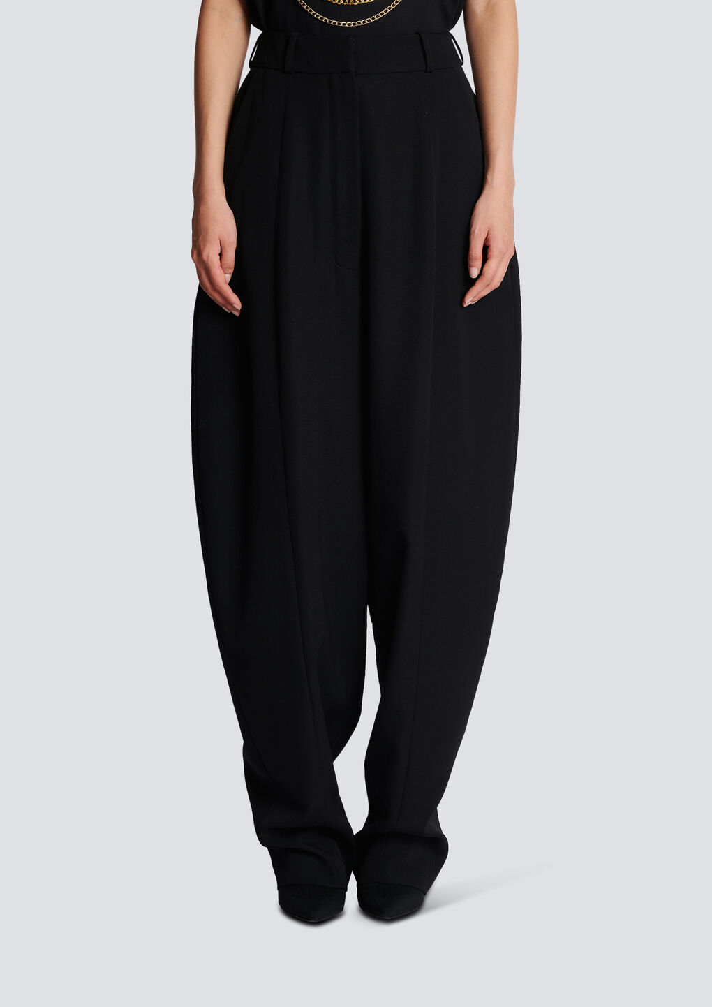 Balmain Large Tapered Trousers In Black