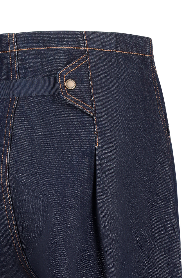 Darkpark Daisy Contrast-stitching Wide Leg Jeans In Blue