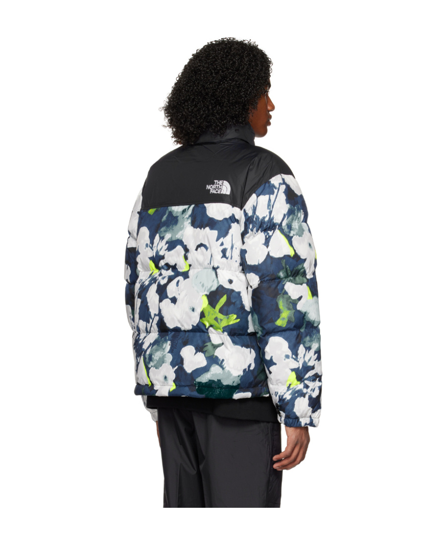 The North Face Logo Printed Down Jacket In Black